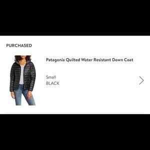 Patagonia quilted down water resistant down coat jacket